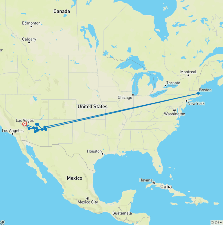 Map of 8-Day Scenic Grand Canyon & Arizona Adventure: Canyons, Deserts, & Historic Towns