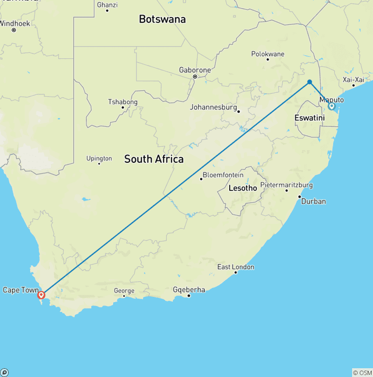 Map of Sabi Sands Reserve Express Safari 5 days/ 4Nights (Comfort plus)