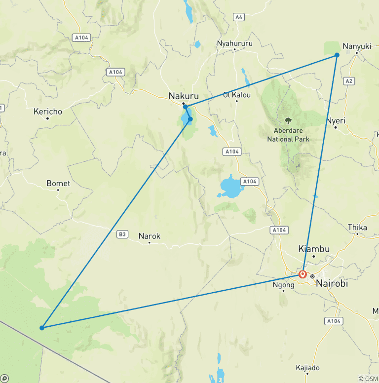 Map of Kenya Private Safari