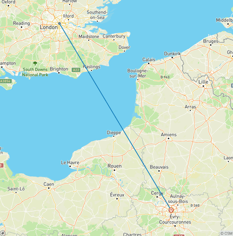 Map of Independent London & Paris City Stay
