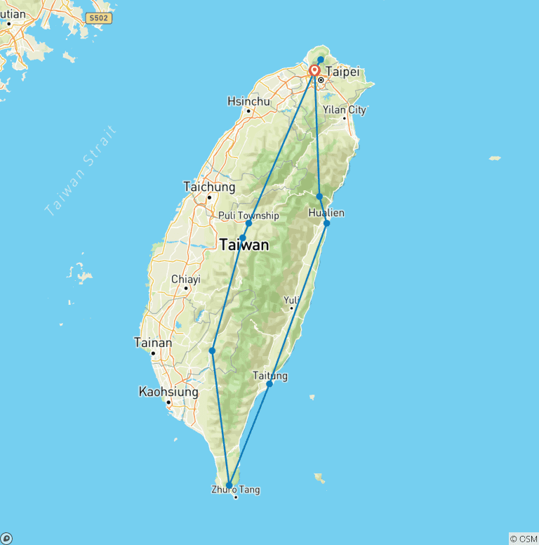 Map of Around Formosa Taiwan