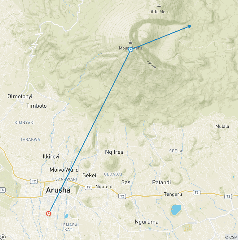 Map of 3 Days  | Mount Meru Climbing