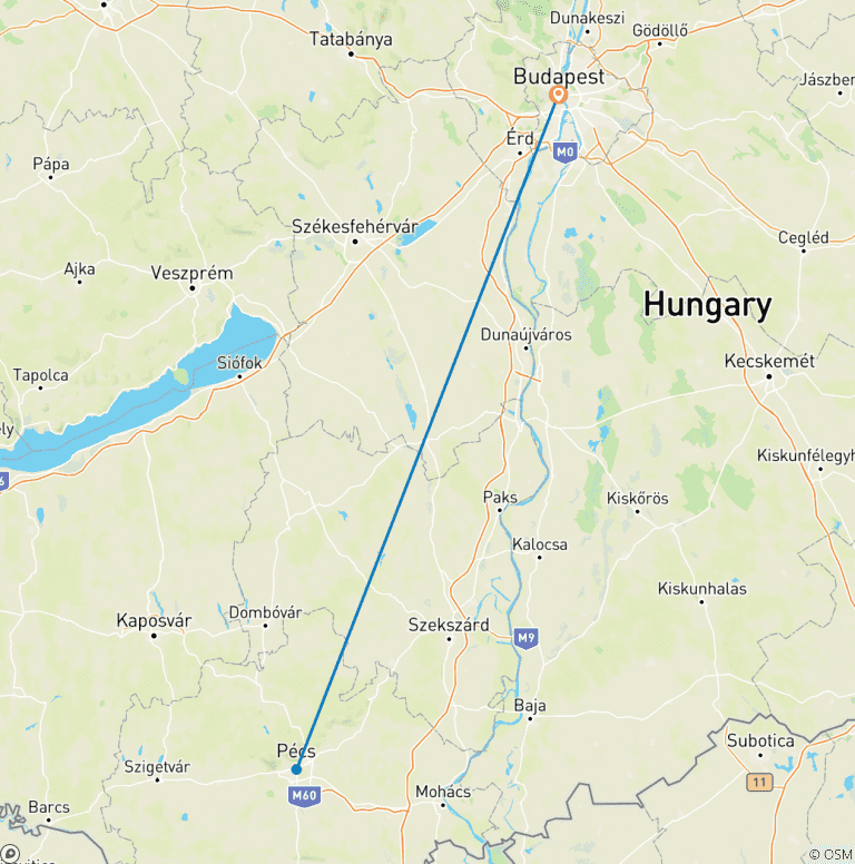 Map of Tailor-Made Hungary Private Trip with Daily Departure