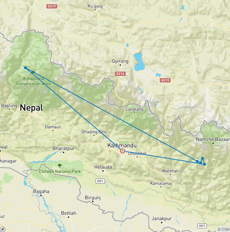 Map of Pikey Peak Trek 7 Days