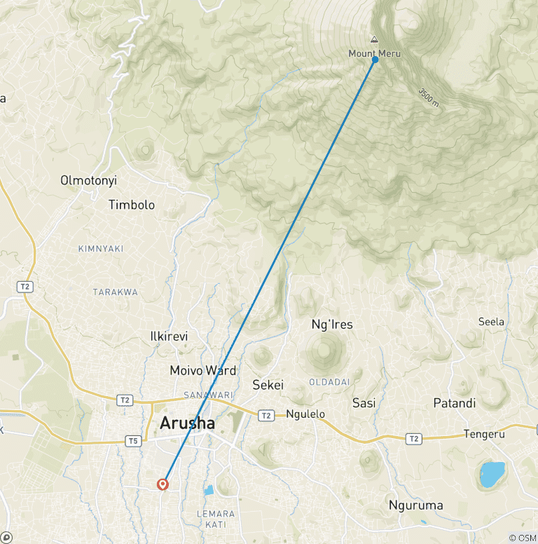 Map of 3 Day Climbing Mount Meru