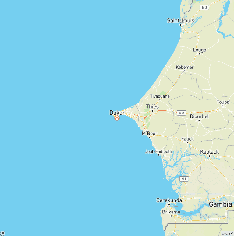 Map of SeneGambia Adventure Safari ( comfort)17 Days 16 Nights