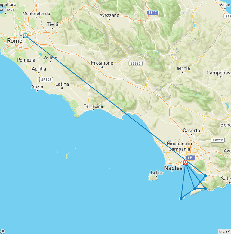Map of Jewels of the Amalfi Coast