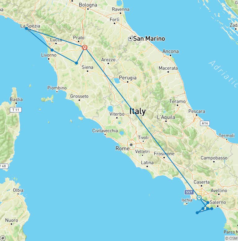 Map of Italy Must-See: Amalfi Coast, Tuscany, Florence, Cinque Terre & more!