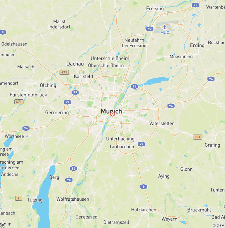 Map of 5 Days Munich and Bavaria (Neuschwanstein Castle & Konigssee Lake)