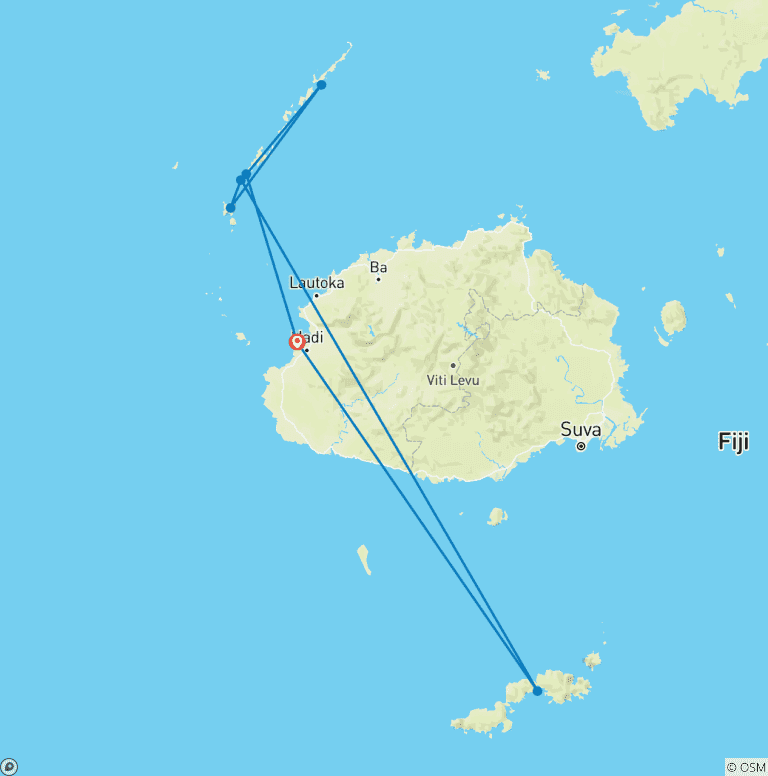 Map of The Island World of Fiji