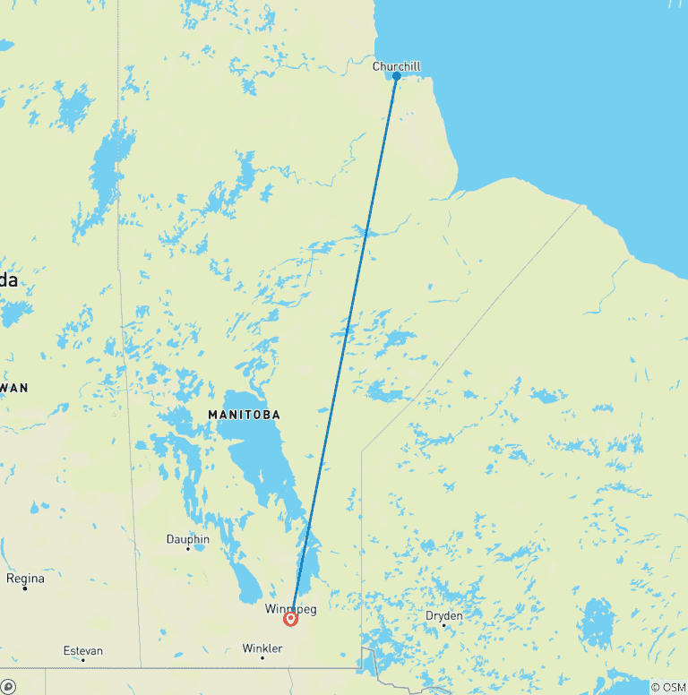 Map of Polar Bears and Belugas on the Churchill River