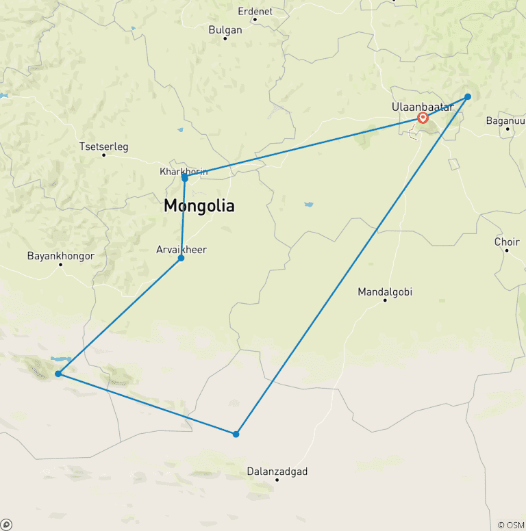 Map of Discover Mongolia - Eagle Festival