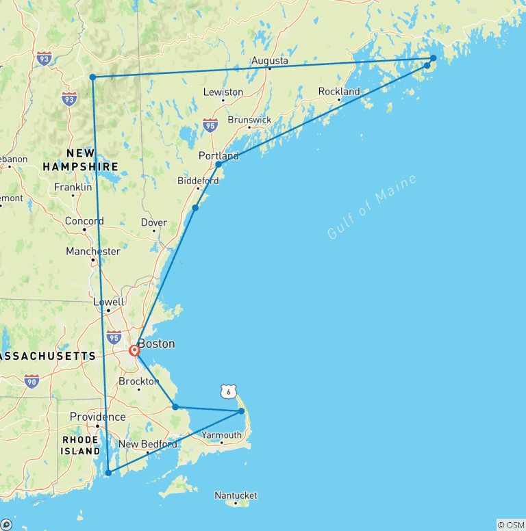 Map of Colors of New England