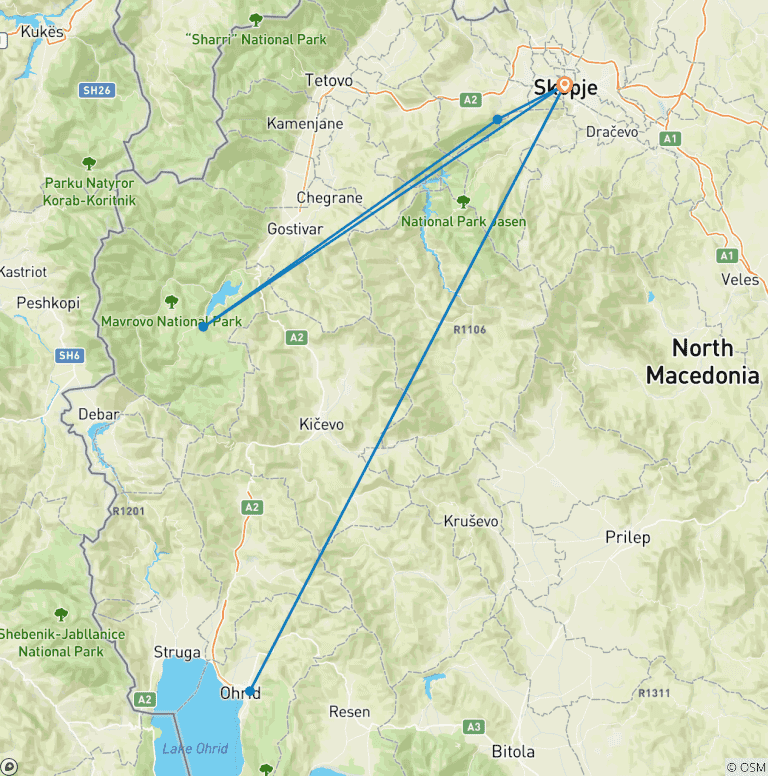 Map of Explore the capital of North Macedonia