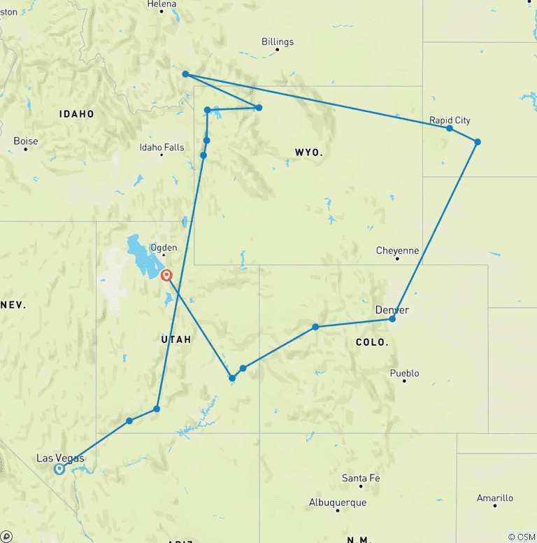 Map of Western Frontiers (End Salt Lake City)