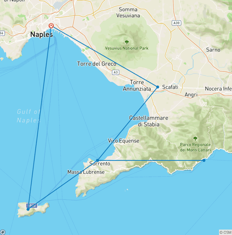 Map of Sorrento Escape, Private Tour