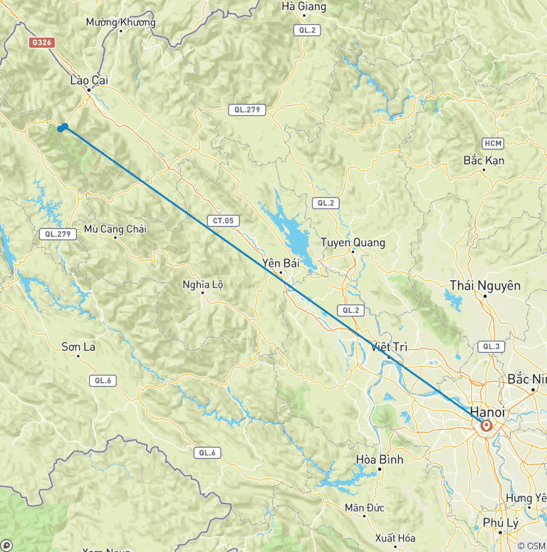 Map of Sapa Trekking 3D2N With 2 Nights At Hotel