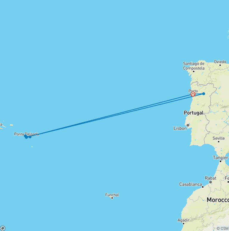 Map of Best of Porto & Azores in 9 days