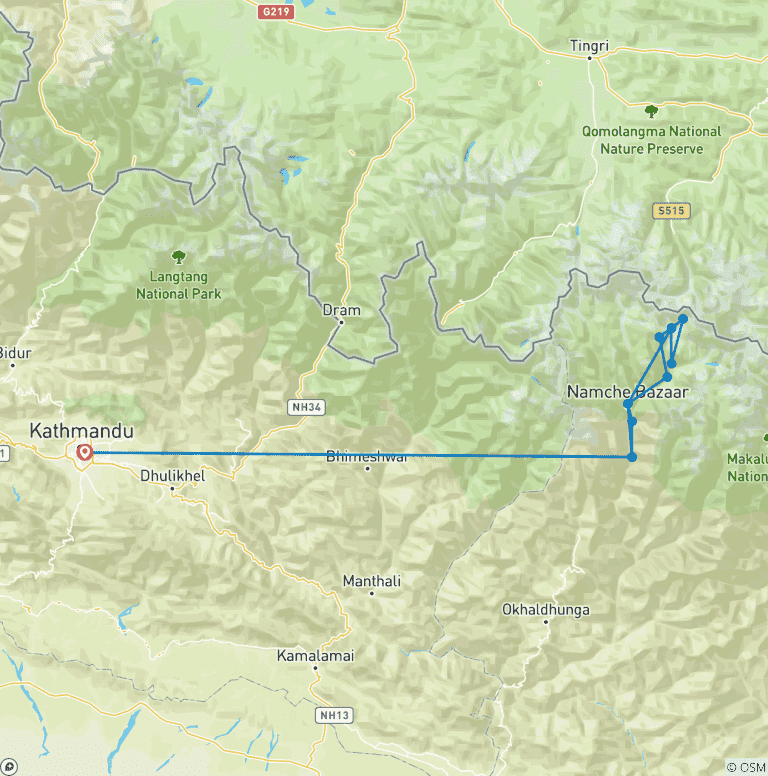 Map of Everest Base Camp - Guided *TREK* (All Inclusive)