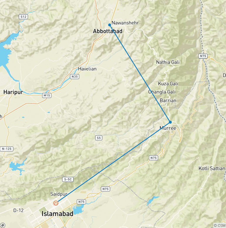 Map of Explore Islamabad , Murree & Nathiagali