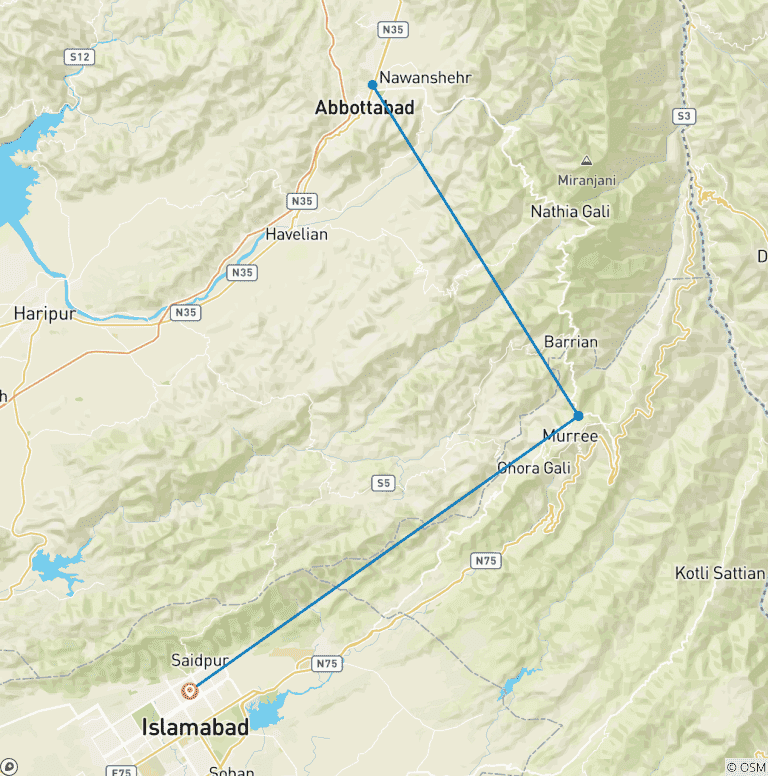 Map of Explore Islamabad , Murree & Nathiagali