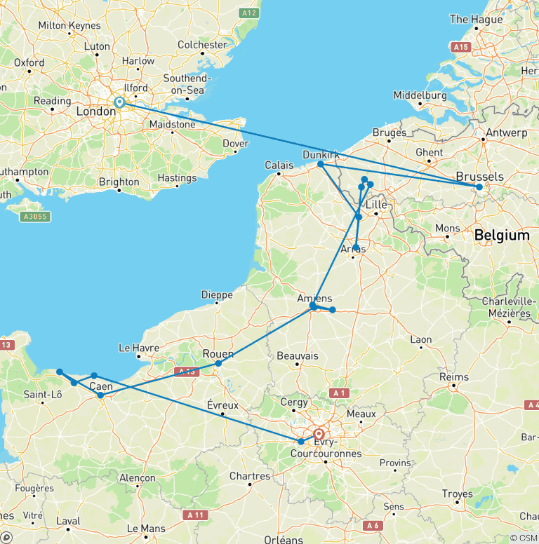Map of WWI and WWII Battlefields