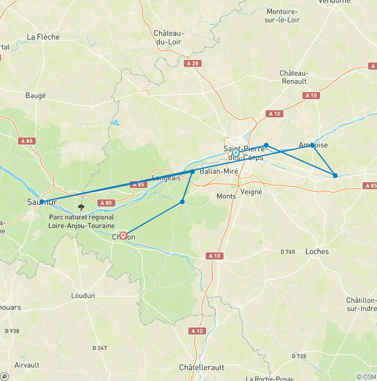 Map of Loire Valley: Walks, Wine & Chateaux