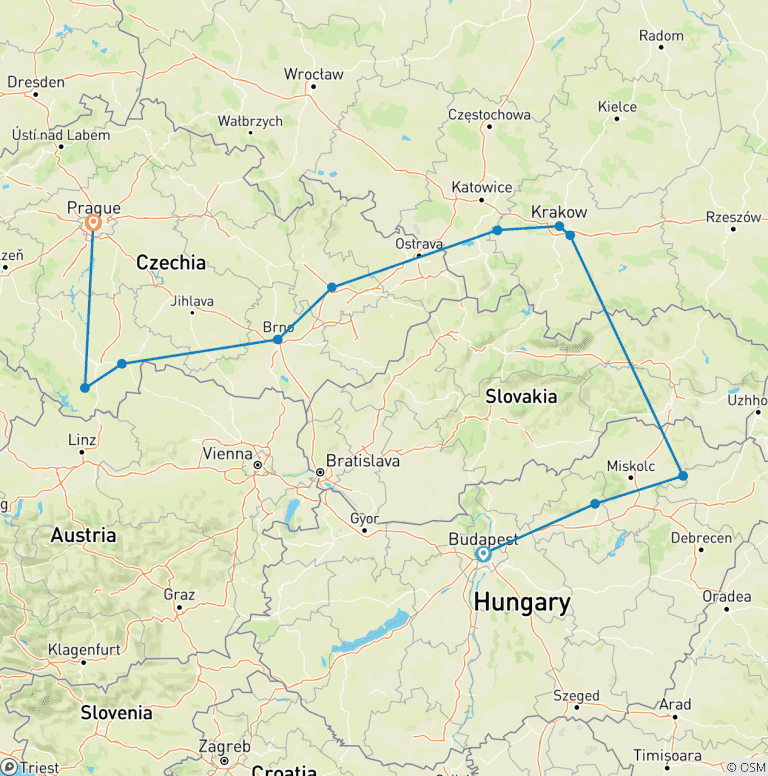 Map of Explore Eastern Europe