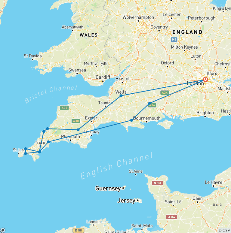 Map of Corners of Cornwall