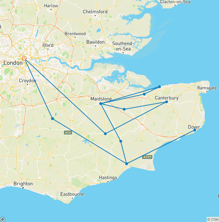 Map of Kent: The Garden of England