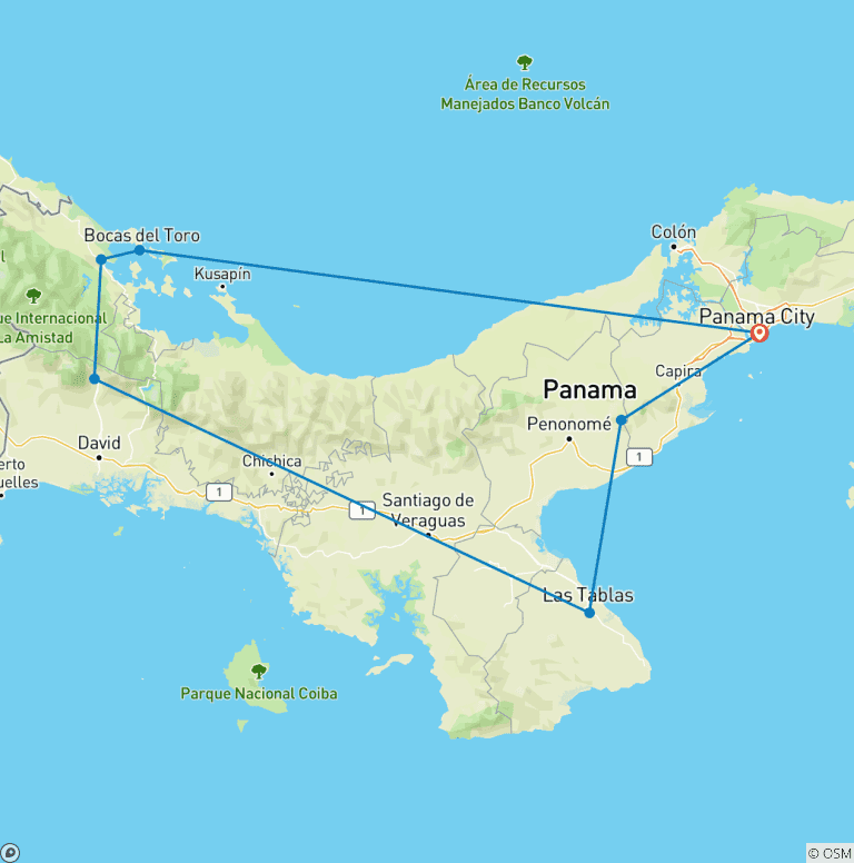 Map of Viva Panama