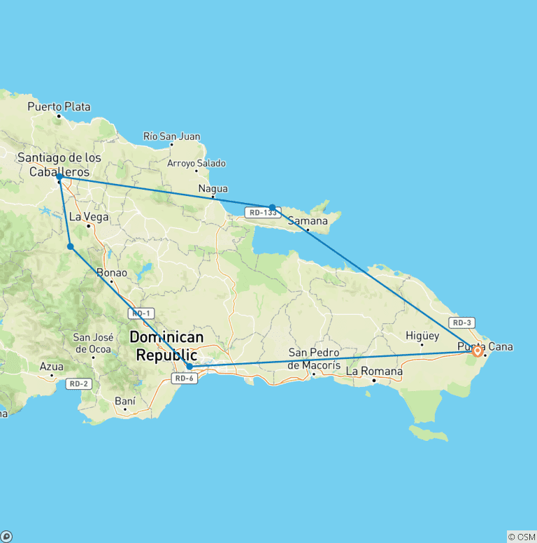 Map of Highlights of the Dominican Republic