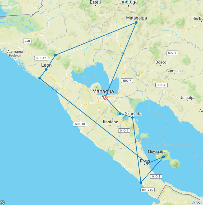 Map of Nicaragua Highlights
