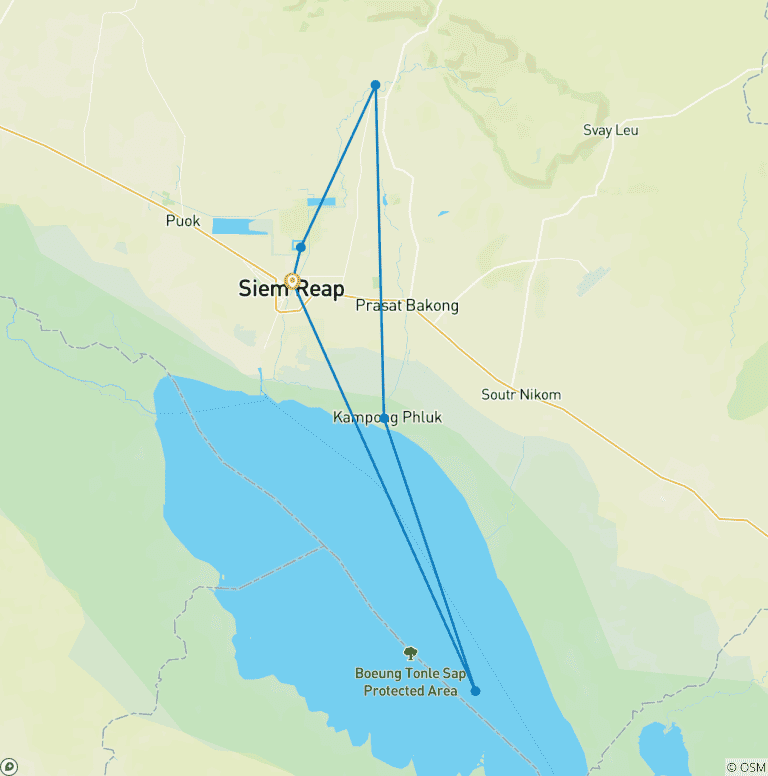 Map of Siem Reap in Depth: 3-Day Private Tour with Angkor Temples, Sunrise, Sunset & Floating Village