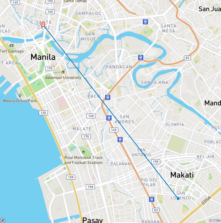 Map of Manila and Pagsanjan Falls: 3-Day Package