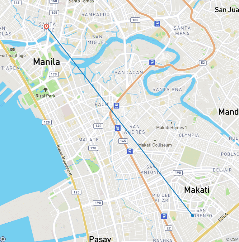 Map of Manila and Pagsanjan Falls: 3-Day Package