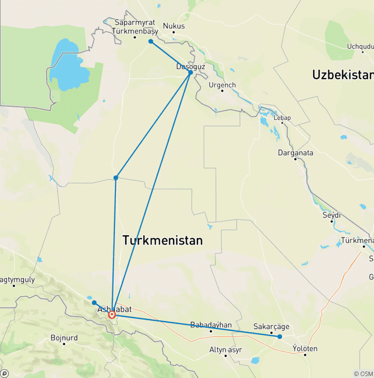 Map of The Whimsical Turkmen Trail