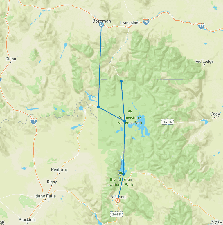 Map of Yellowstone Discovery (Classic)