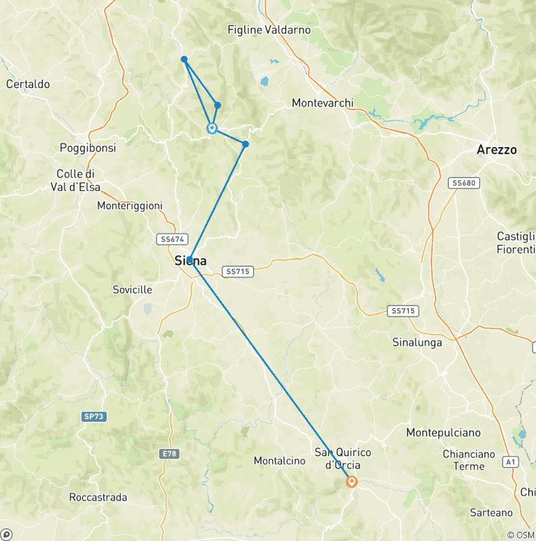 Map of Tour of Tuscany