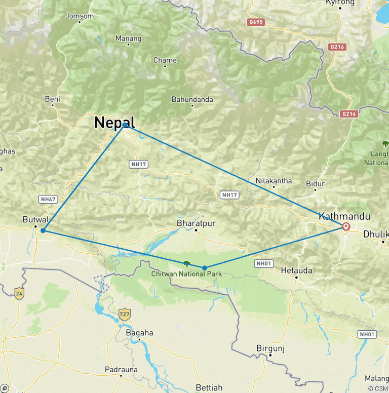 Map of Majestic Nepal