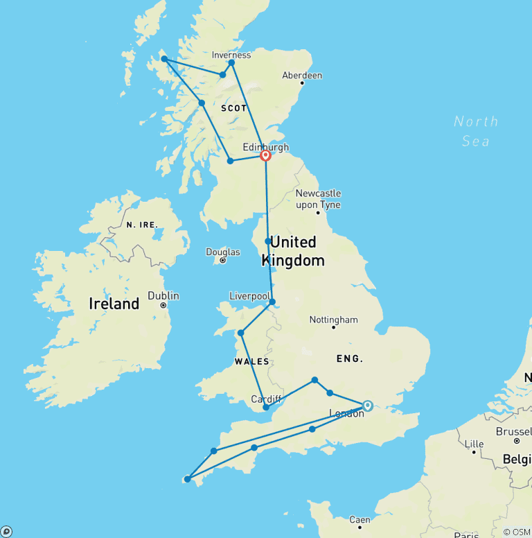 Map of Best of the United Kingdom