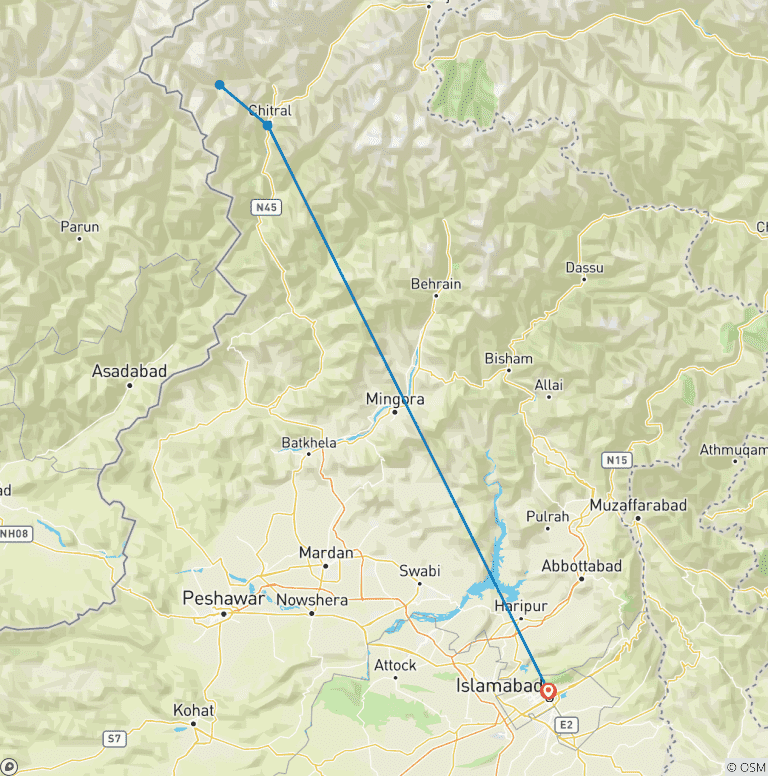 Map of Chitral Tour