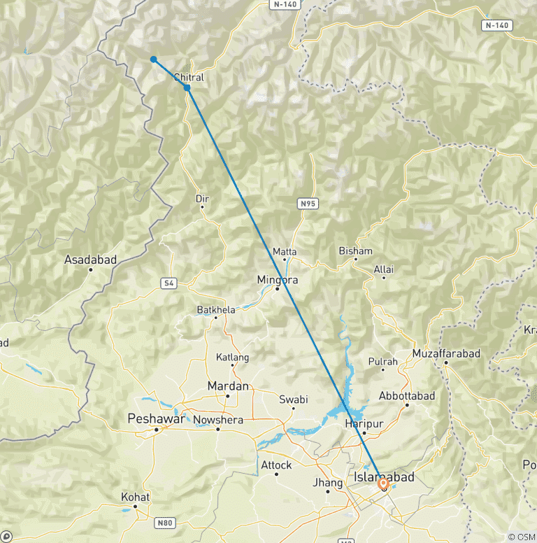 Map of Chitral Tour