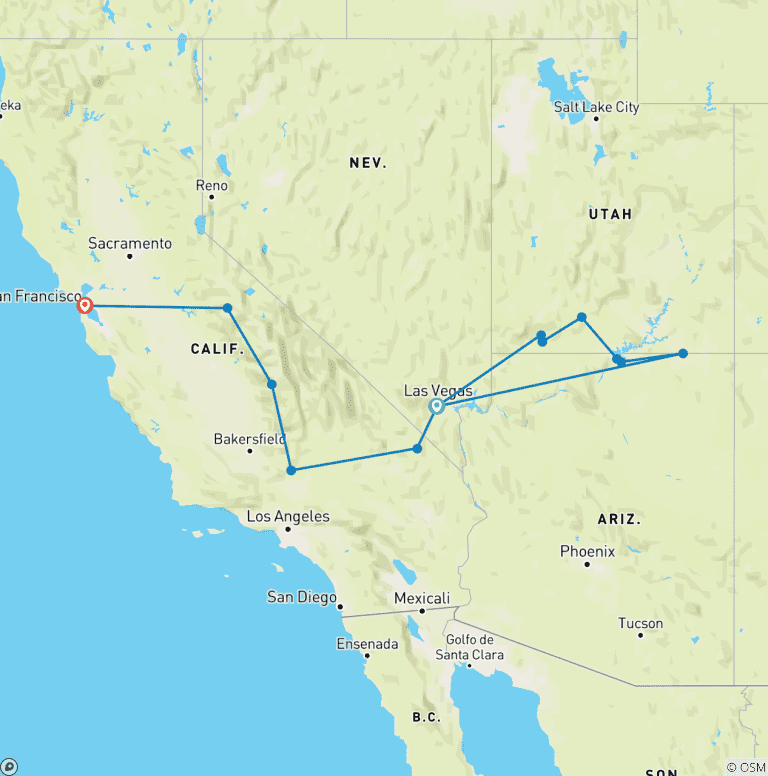 Map of Best of Western USA (13 destinations)