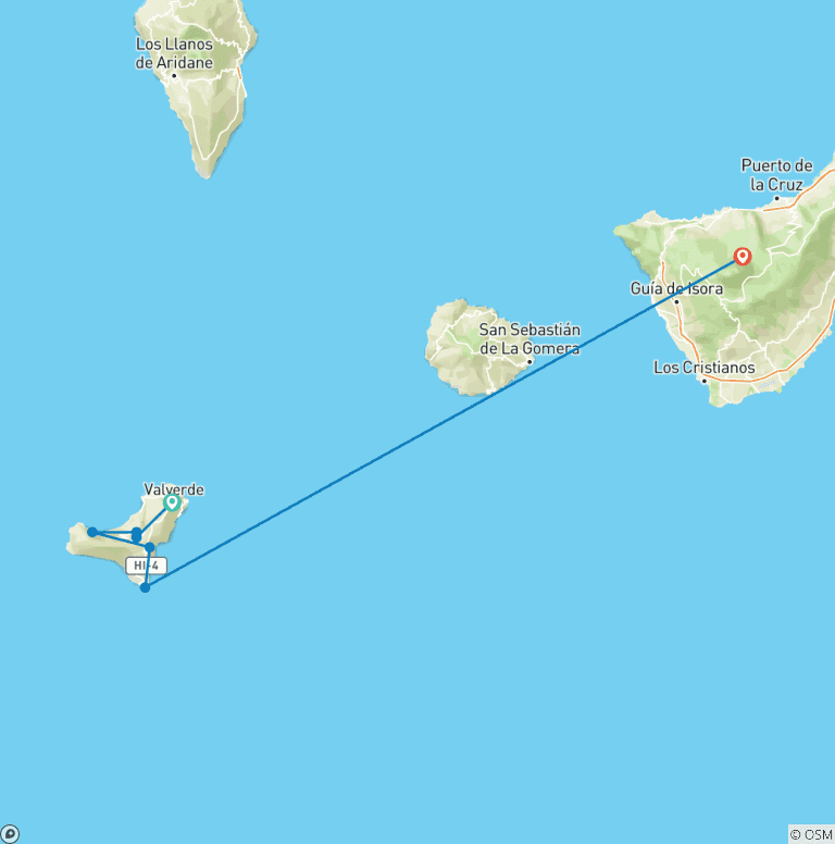 Map of Highlights of El Hierro Walk