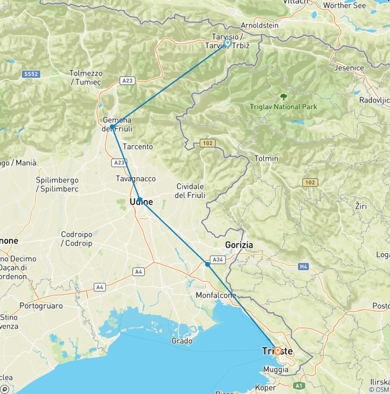 Map of Friuli - From the Julian Alps to the Sea
