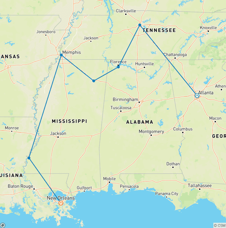 Map of America's Music Heritage