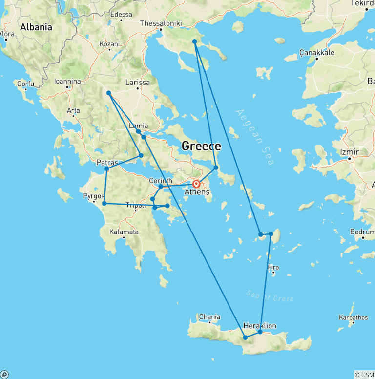 Map of Classical Greece Plus Greek Island Adventure