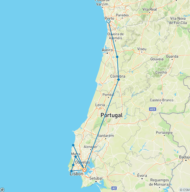 Map of Taste of Portugal with Madeira