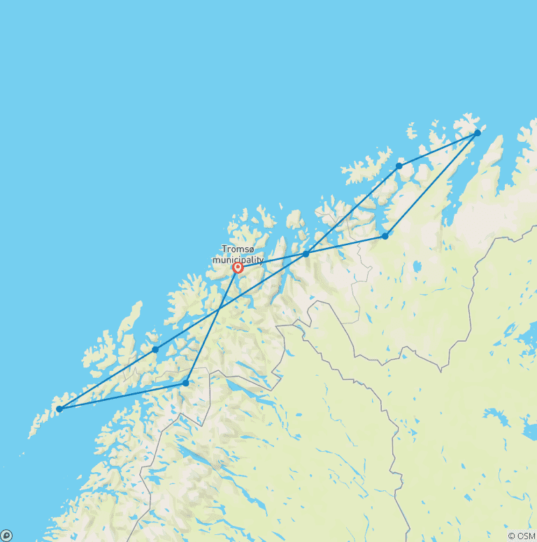 Map of Lofoten & North Cape: Road Trip to the End of the World